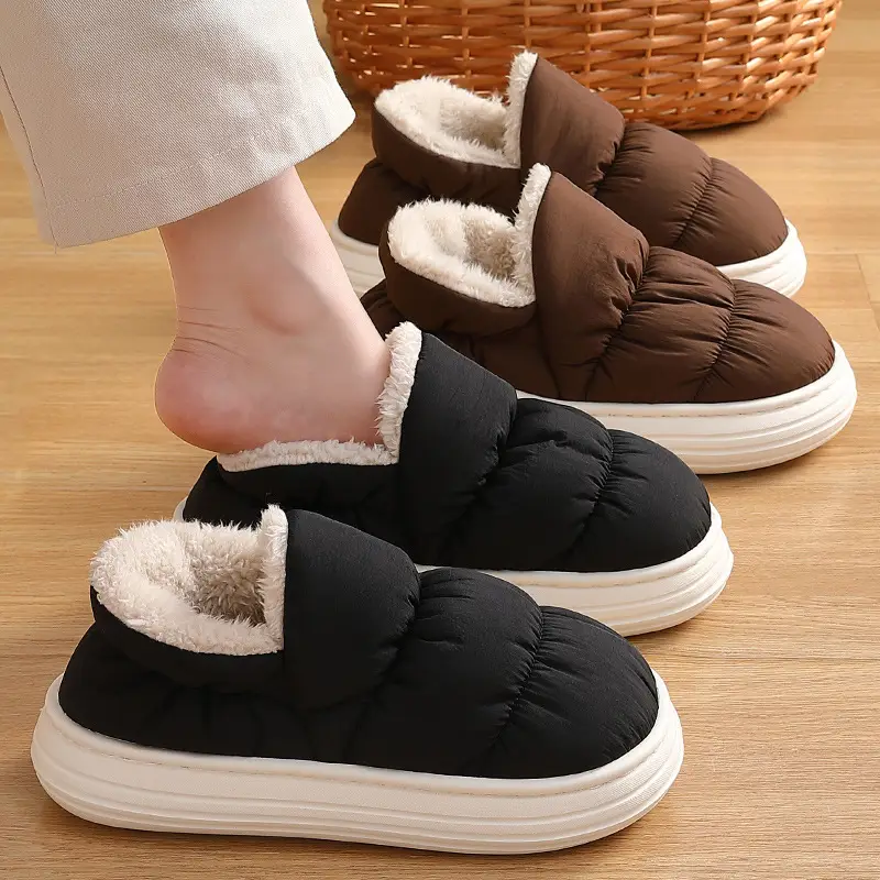 Women Winter Cotton Slipper Dark Coffee Waterproof Warm Indoor Non-Slip - Image 33
