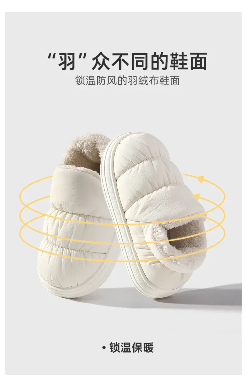Women Winter Cotton Slipper Dark Coffee Waterproof Warm Indoor Non-Slip — feature 14