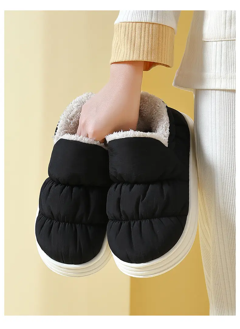 Women Winter Cotton Slipper Dark Coffee Waterproof Warm Indoor Non-Slip — feature 21