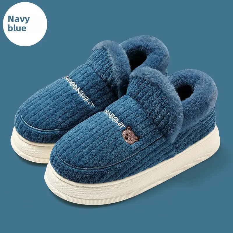 Women Winter Cotton Slipper Dark Coffee Waterproof Warm Indoor Non-Slip - Image 24