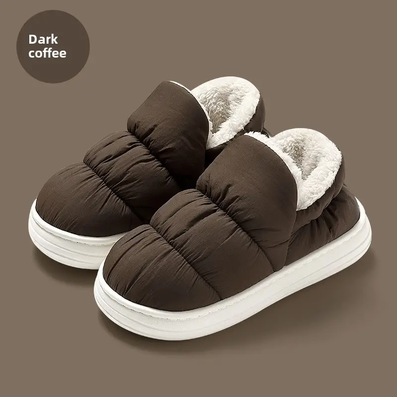 Women Winter Cotton Slipper Dark Coffee Waterproof Warm Indoor Non-Slip - Image 6