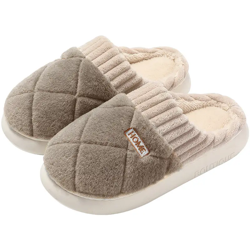 Home Cotton Slippers Women's Winter Indoor Household Thick Slab Men's Winter Wool Slippers Couple's Autumn Cotton Slippers Men's Wholesale - Image 8