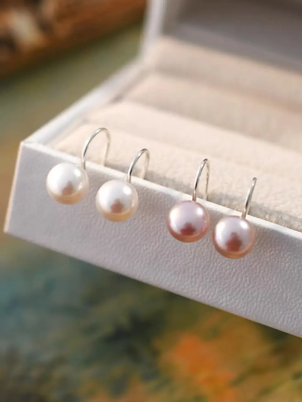 Natural Freshwater Pearl Earrings Light Luxury 925 Sterling Silver — feature 5
