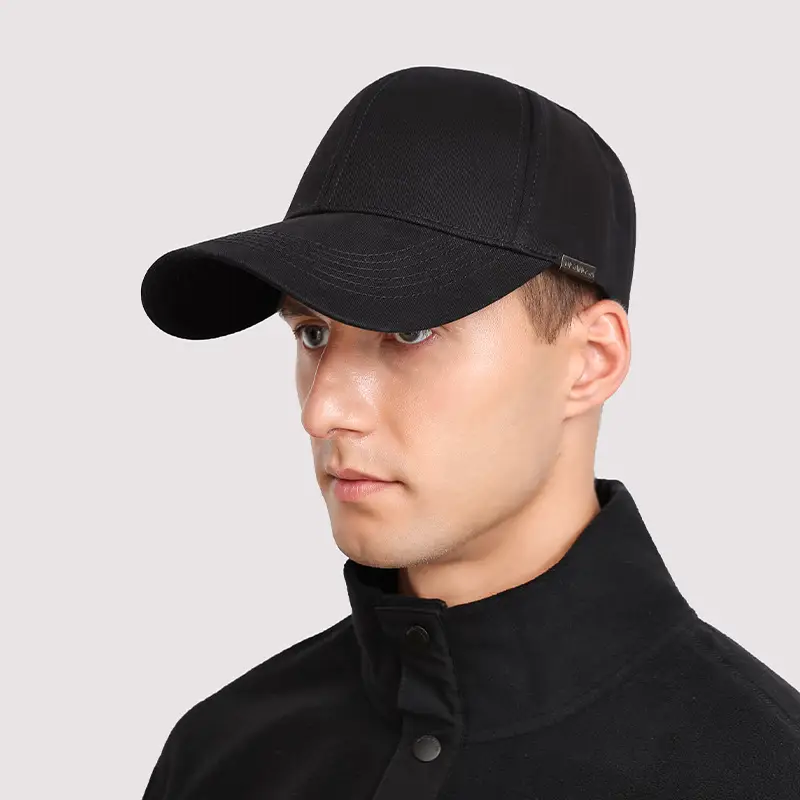 Men's Black Baseball Cap with Brand Logo