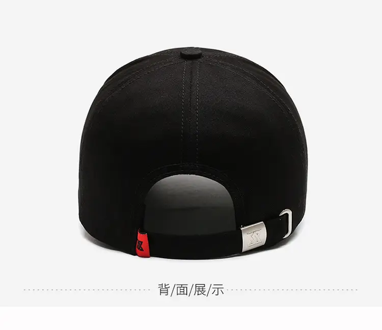 Men's Black Baseball Cap with Brand Logo — feature 13