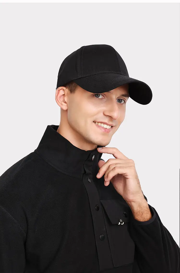 Men's Black Baseball Cap with Brand Logo — feature 17