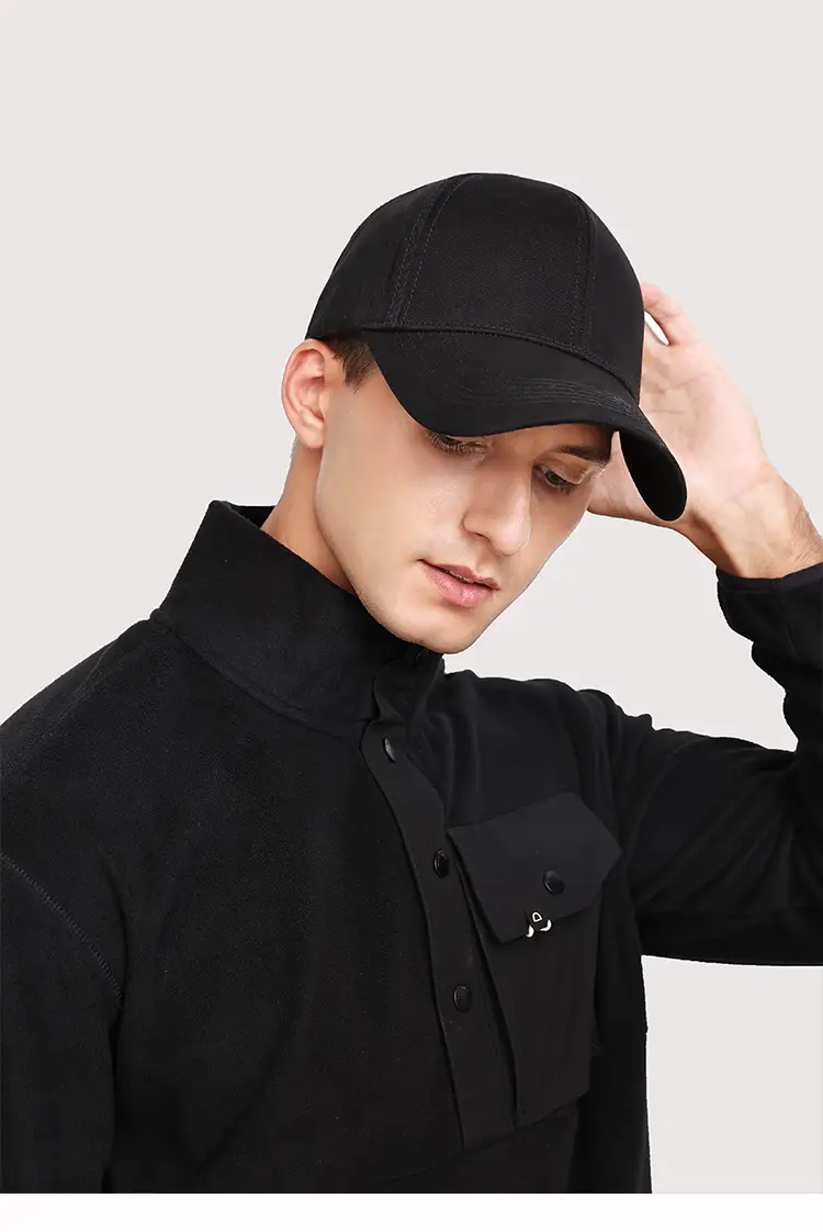 Men's Black Baseball Cap with Brand Logo — feature 22