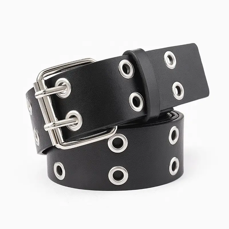 Black Five-Point Star Rivet Belt for Women