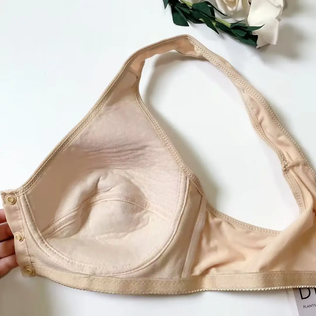 Bidanzi 275 middle-aged and elderly front buckle wireless cotton mother bra plus size