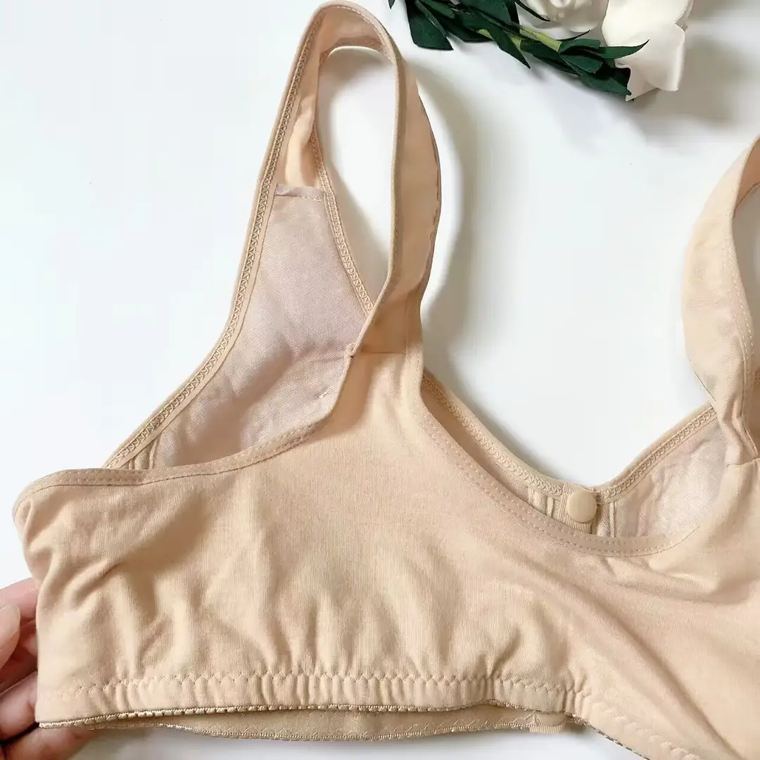 Bidanzi 275 middle-aged and elderly front buckle wireless cotton mother bra plus size