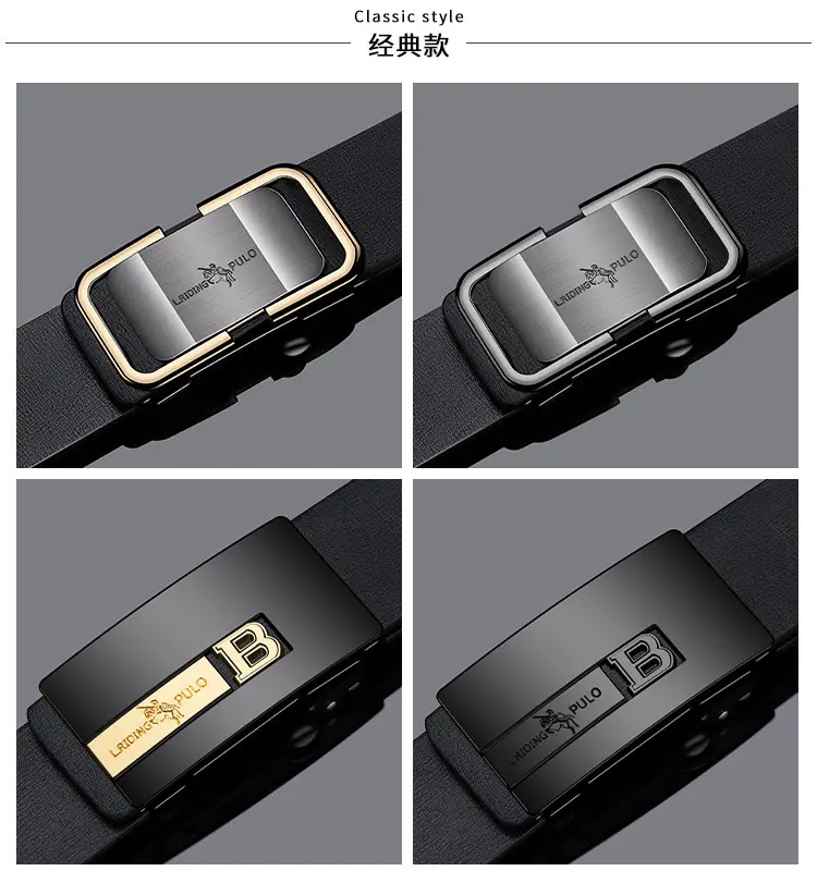 Paul Alloy Zodiac Belt for Men Black Automatic Buckle — feature 15