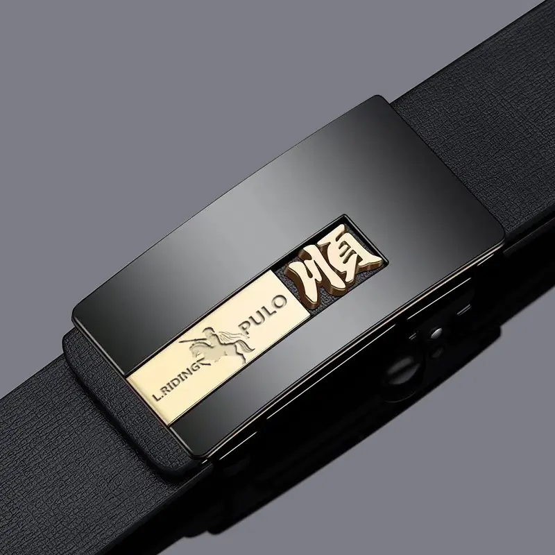 Paul Alloy Zodiac Belt for Men Black Automatic Buckle - Image 33