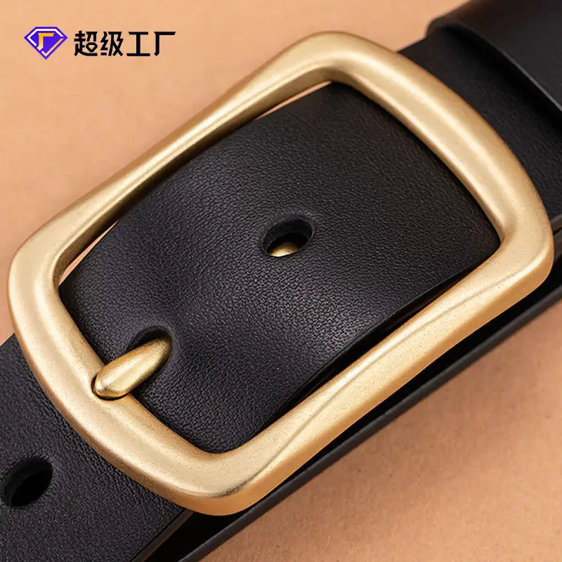 Men's Polo Pin Buckle Belt Brown 3.7"