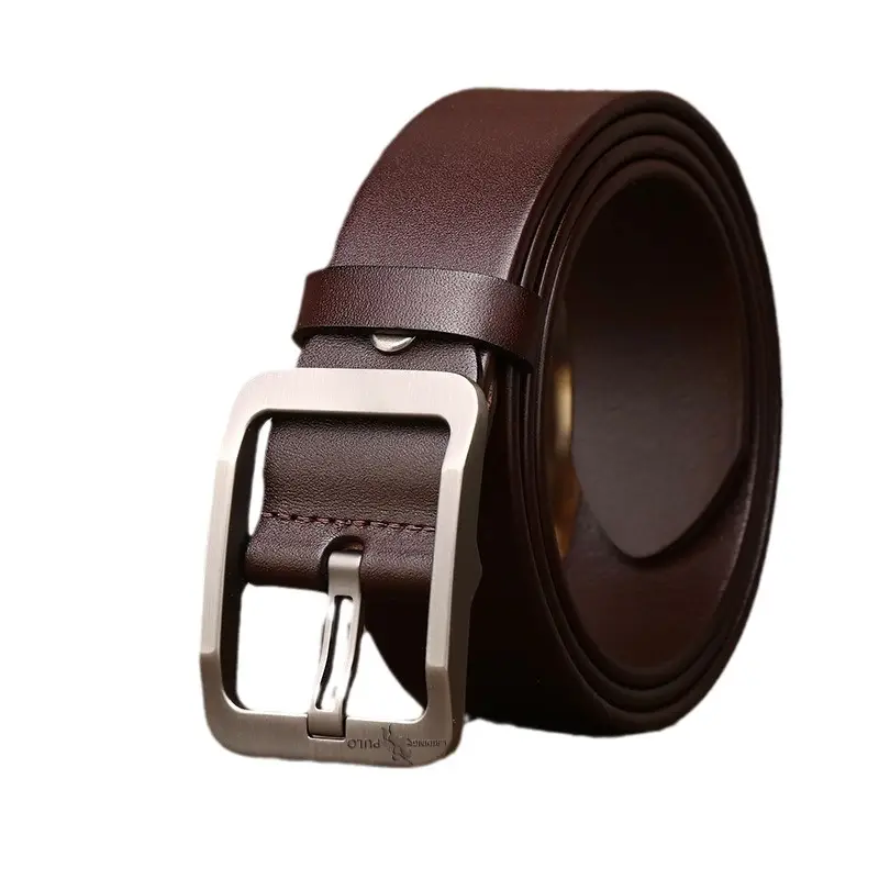Men's Polo Pin Buckle Belt Brown 3.7"