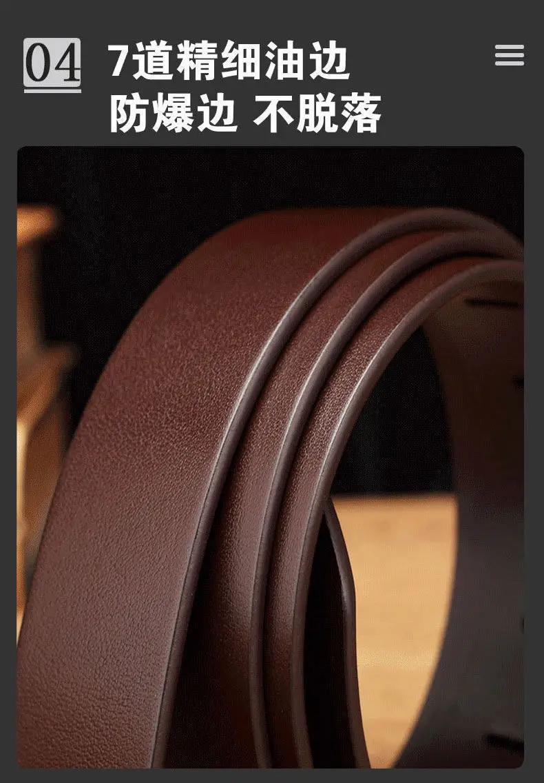 Men's Polo Pin Buckle Belt Brown 3.7" — feature 5