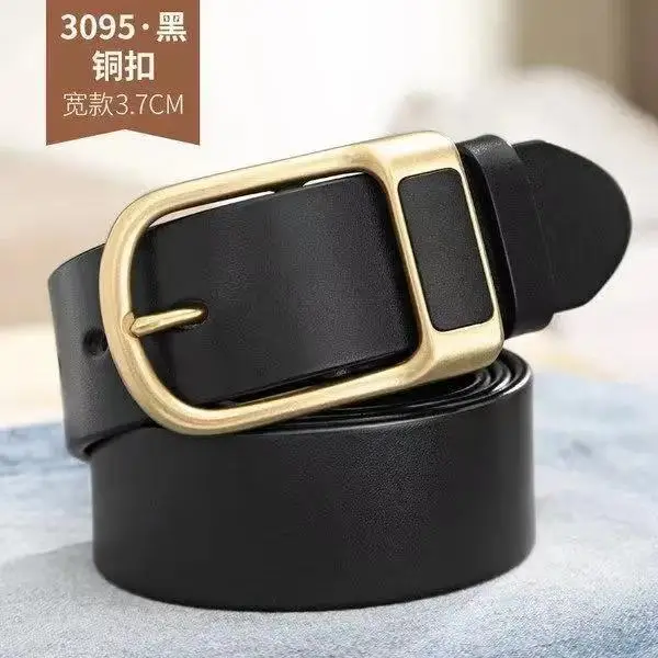 3.3 leather gold buckle black