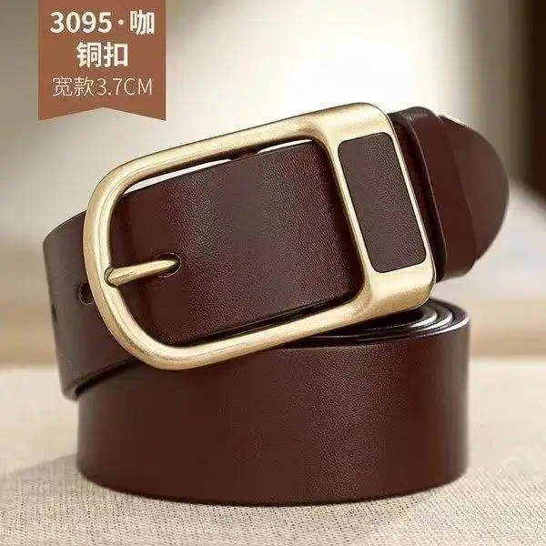 3.3 leather gold buckle brown