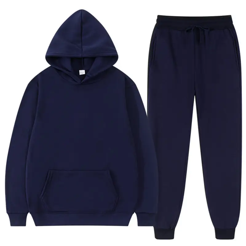 White Fleece Hoodie & Pants Set for Men Women Casual Spring Autumn - Image 2
