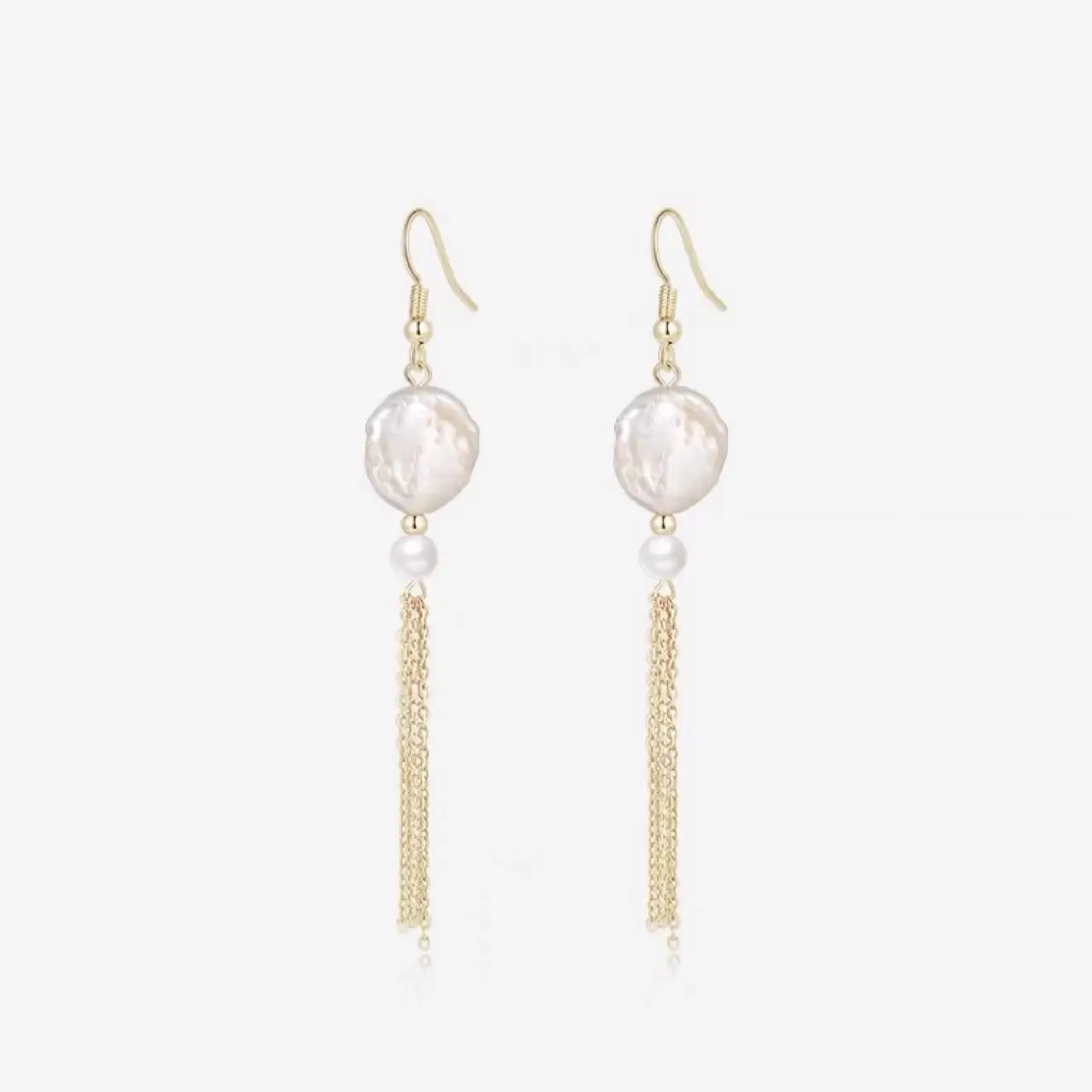 Natural Baroque Pearl Earrings Women Elegant Long Tassel - Image 3