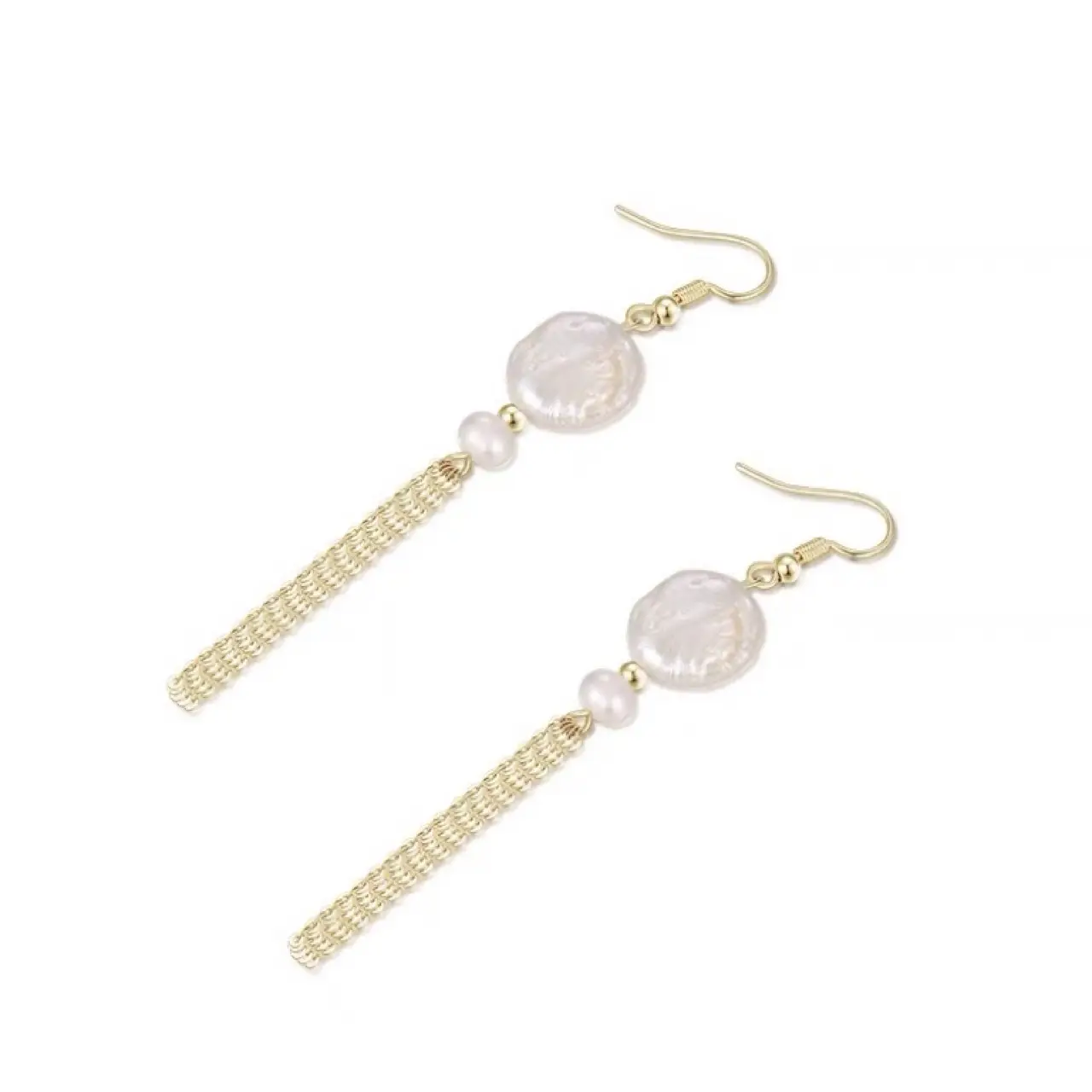 Natural Baroque Pearl Earrings Women Elegant Long Tassel - Image 5