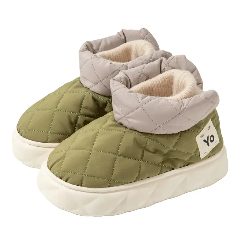 Snow Boots Women's Winter Women's New Internet Popular Winter Internet Popular Thick Bottom Waterproof Down Cloth Shoes Outdoor Warm Cotton Shoes for Men