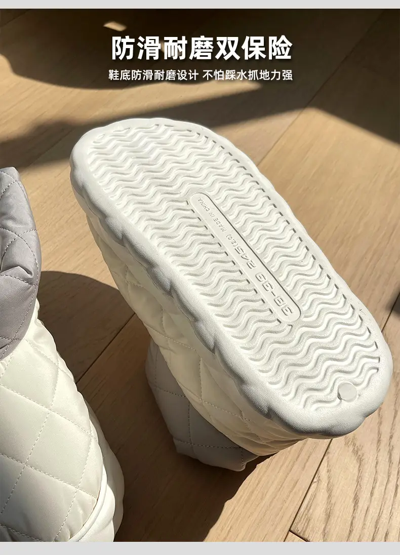 Snow Boots Women's Winter Women's New Internet Popular Winter Internet Popular Thick Bottom Waterproof Down Cloth Shoes Outdoor Warm Cotton Shoes for Men — feature 5