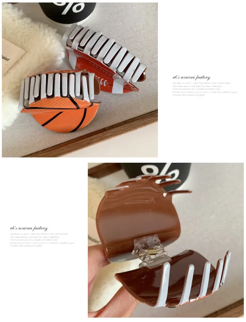 Acrylic Football & Basketball Decorative Clips for Kids — feature 10