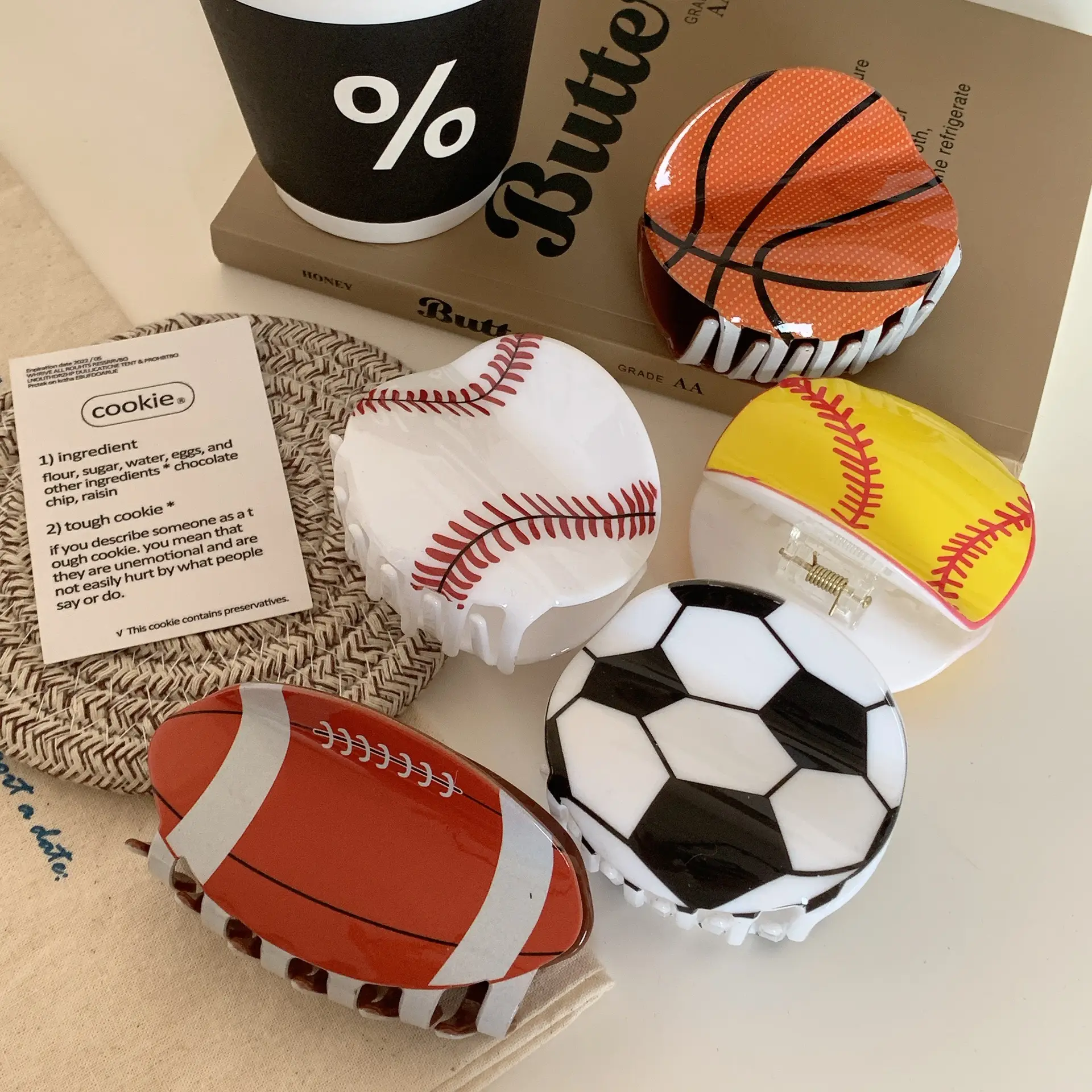 Acrylic Football & Basketball Decorative Clips for Kids — feature 12