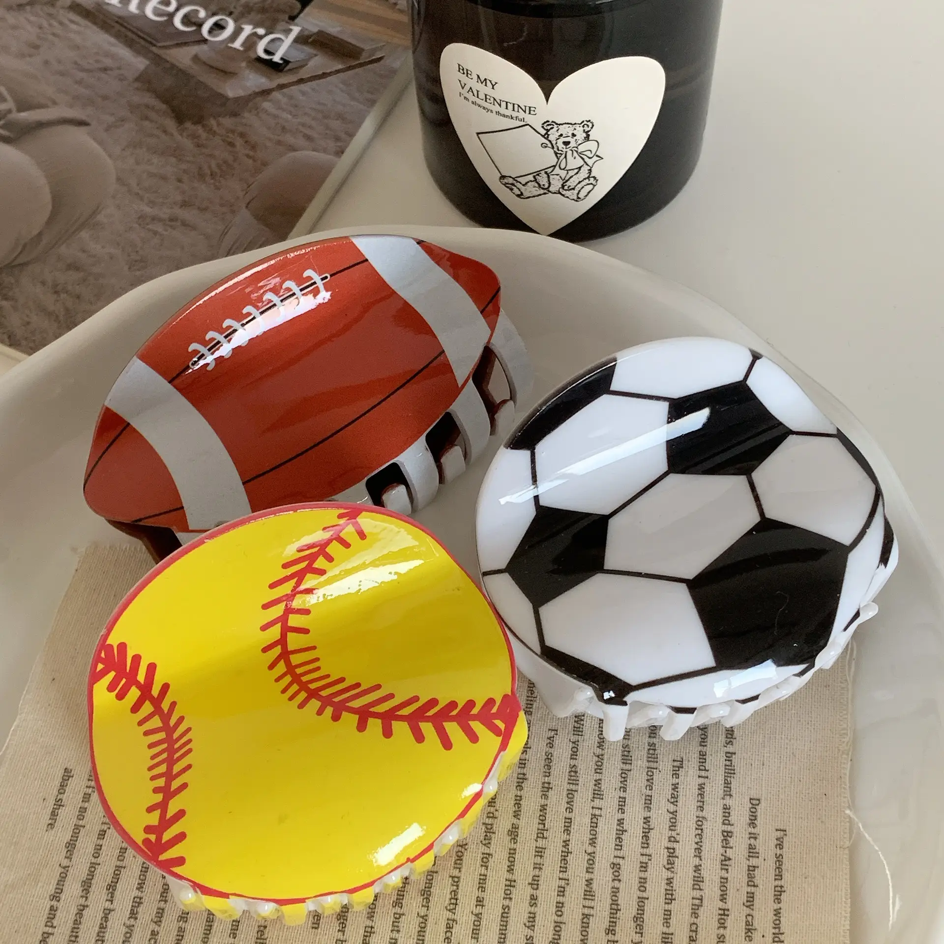 Acrylic Football & Basketball Decorative Clips for Kids — feature 13