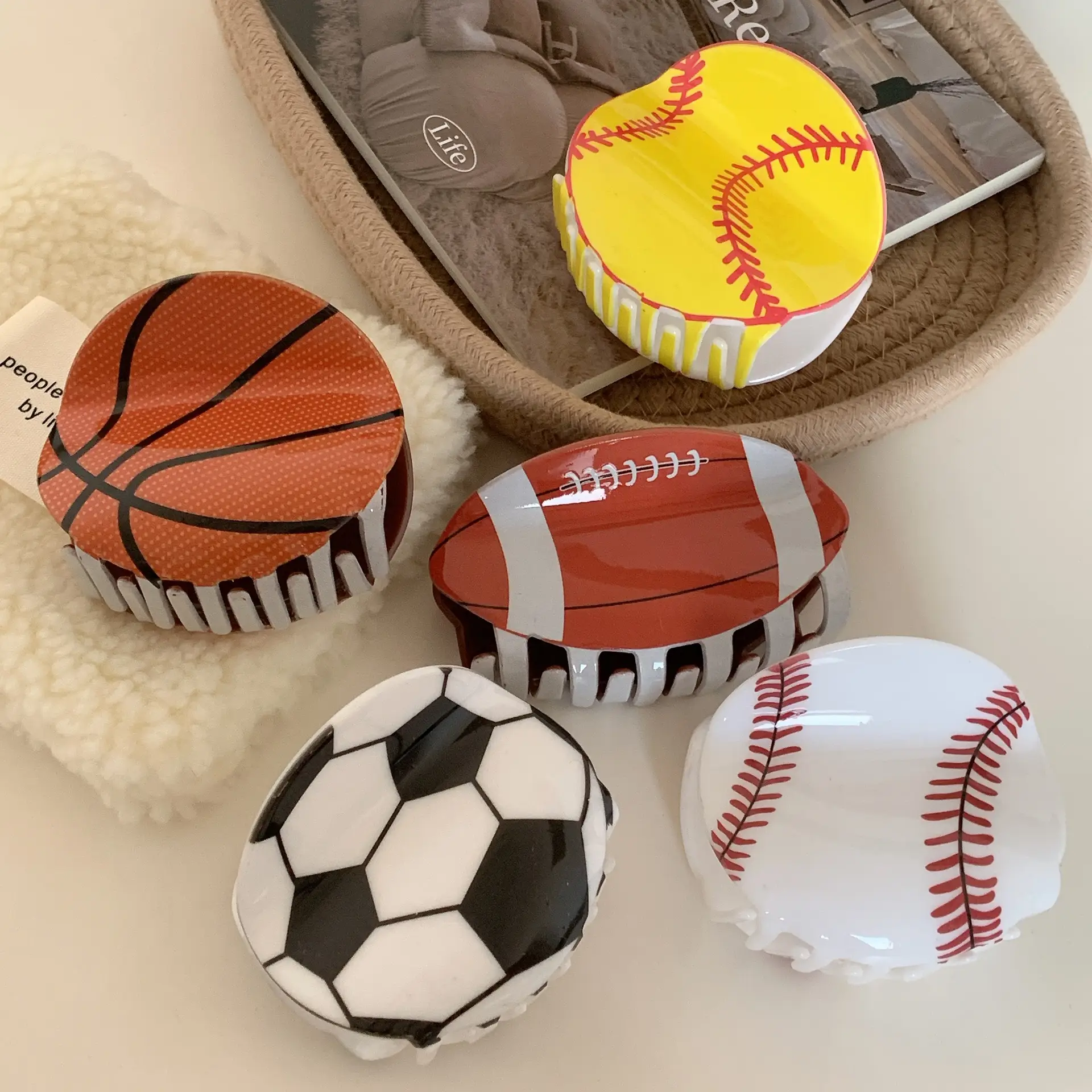 Acrylic Football & Basketball Decorative Clips for Kids — feature 14