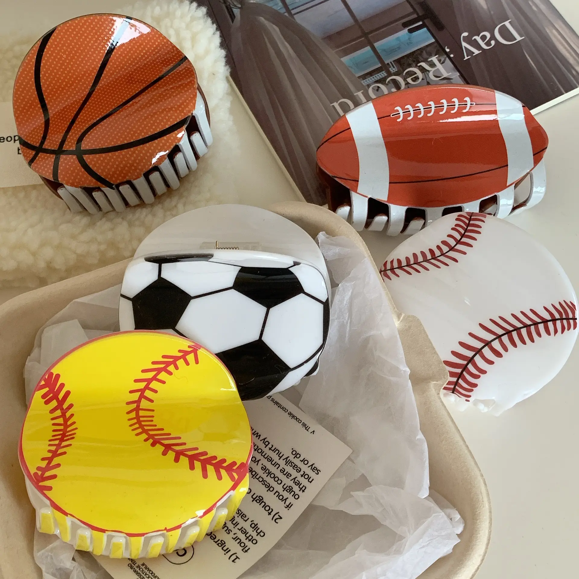 Acrylic Football & Basketball Decorative Clips for Kids — feature 15