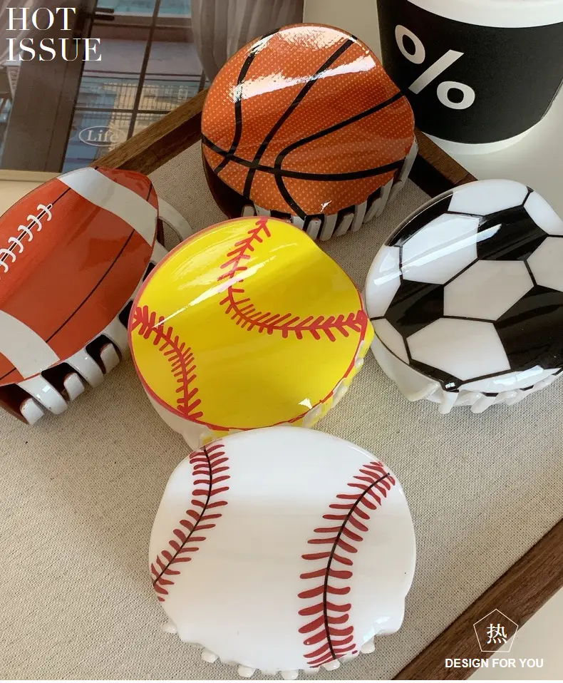 Acrylic Football & Basketball Decorative Clips for Kids — feature 3