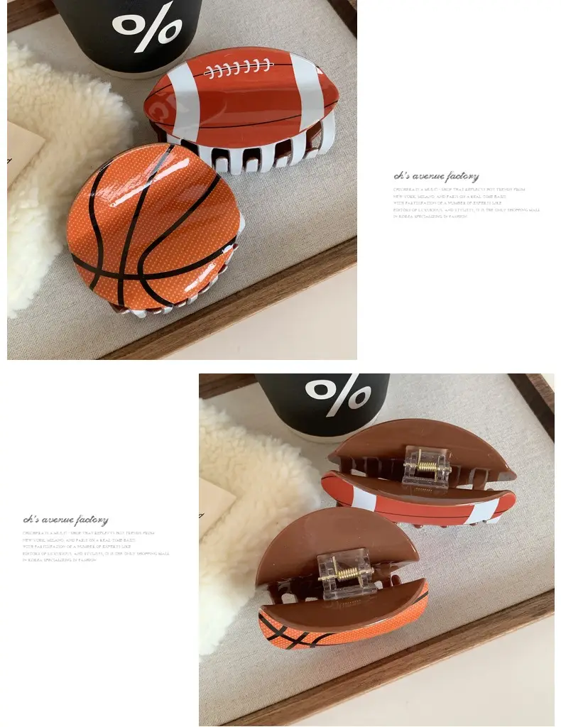 Acrylic Football & Basketball Decorative Clips for Kids — feature 9