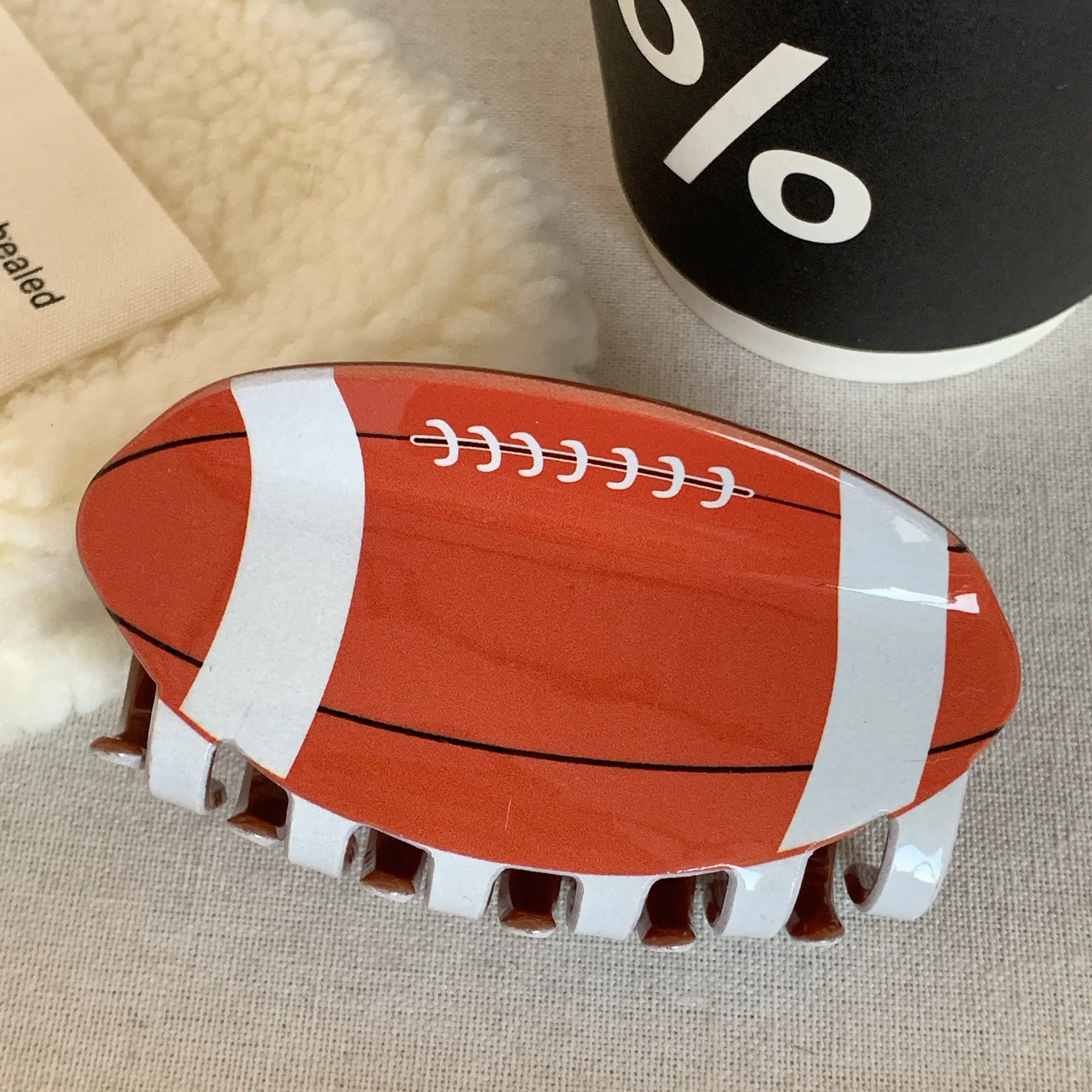 Acrylic Football & Basketball Decorative Clips for Kids