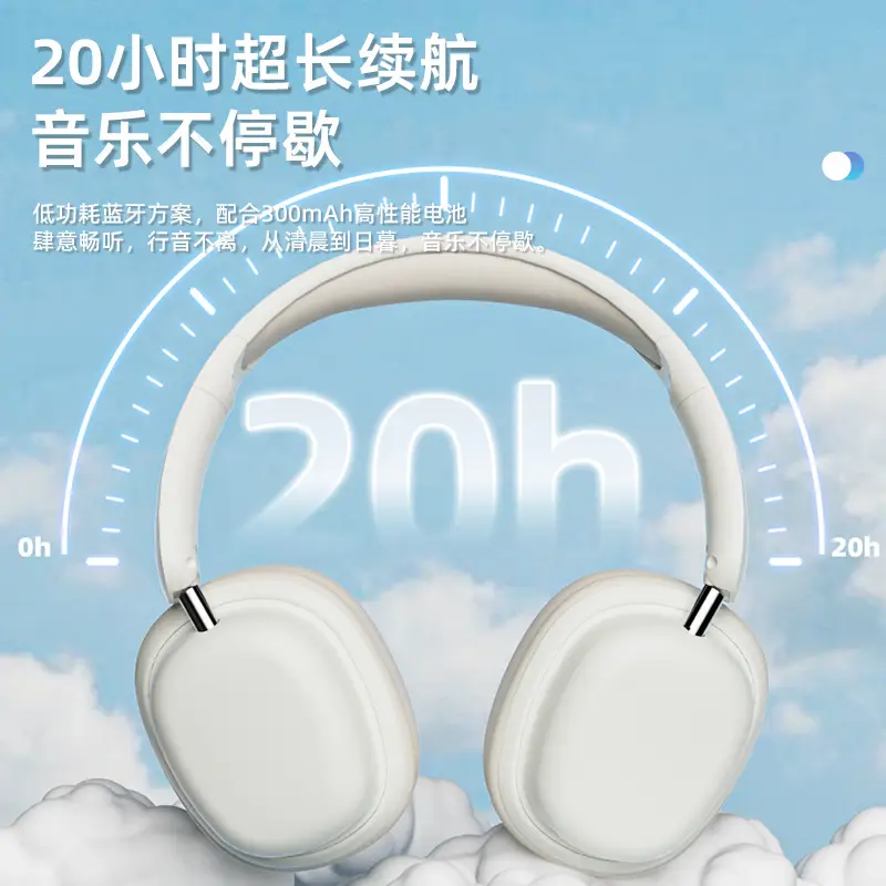 Bluetooth Headset White Black Long Battery Gaming E-Sports - Image 6