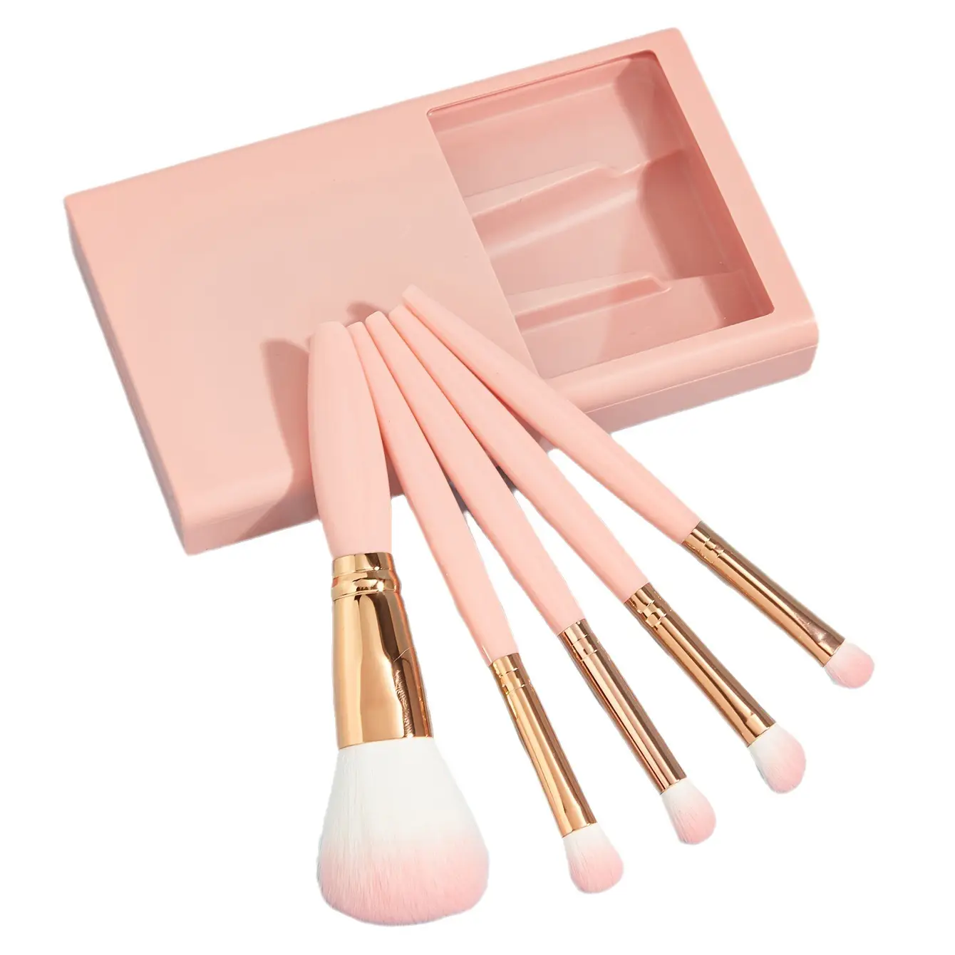 5-Piece Makeup Brush Set with Mirror & Powder Brush - Image 9
