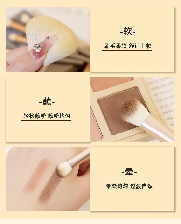 5-Piece Makeup Brush Set with Mirror & Powder Brush — feature 6