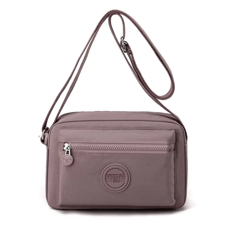 Women's Pink Crossbody Bag with Zipper - Image 10