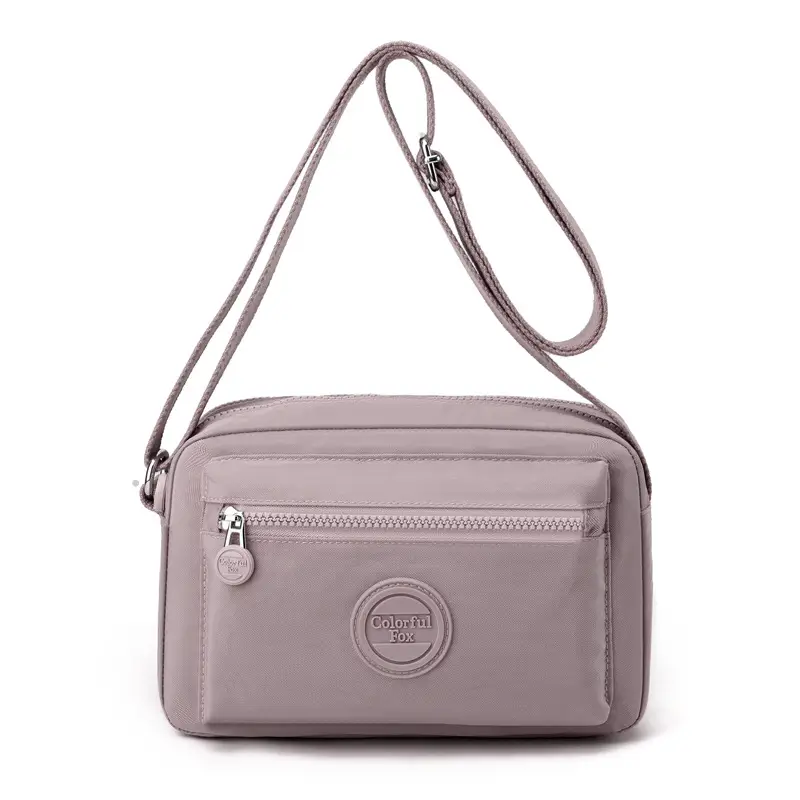 Women's Pink Crossbody Bag with Zipper - Image 3