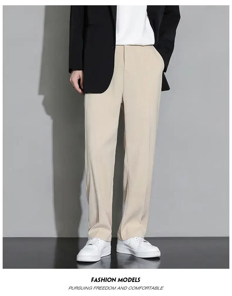 Men Black Fleece Lined Wide Leg Pants Winter Casual — feature 14