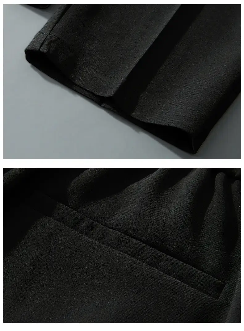 Men Black Fleece Lined Wide Leg Pants Winter Casual — feature 20
