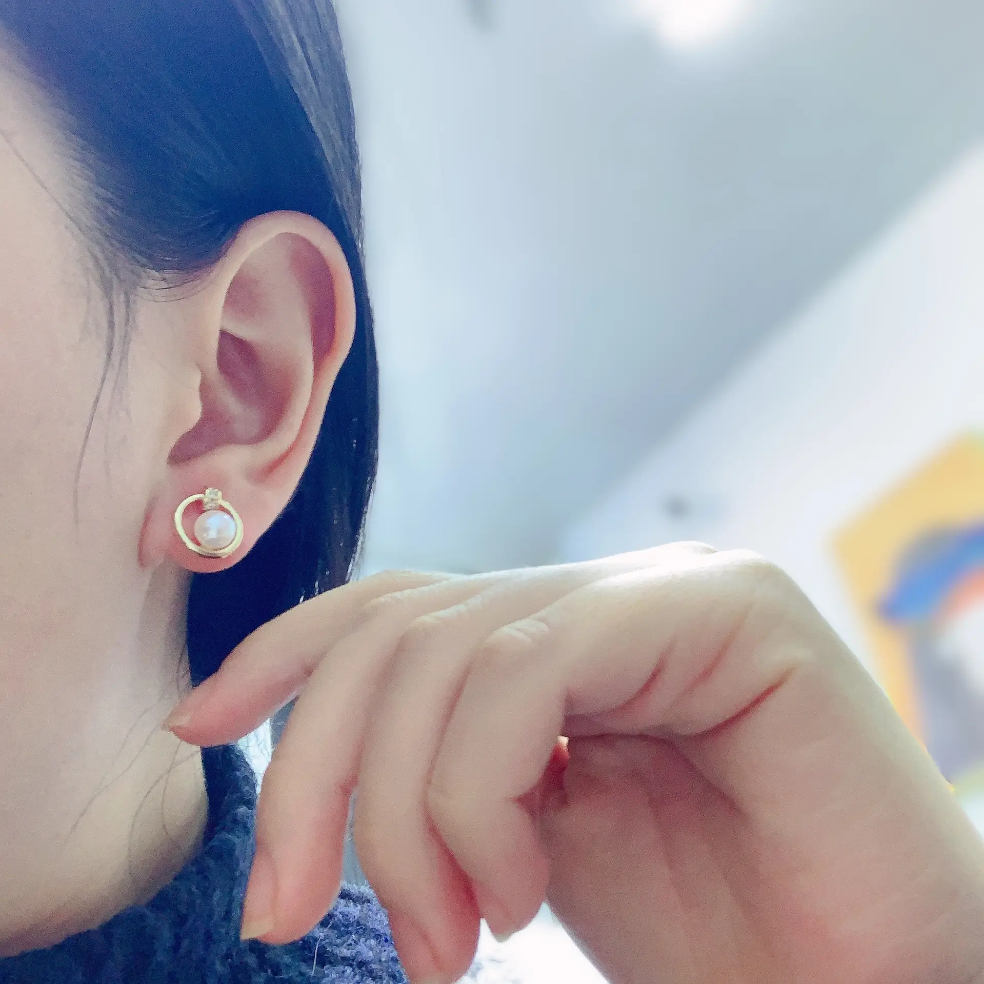 Freshwater Pearl Ring Earrings Gold Plated Zircon — feature 4