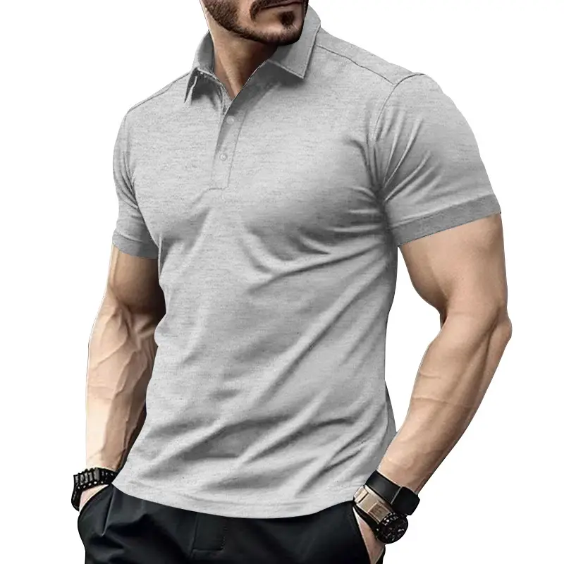 Men Red Polo Shirt Plus Size Casual Summer — feature 22