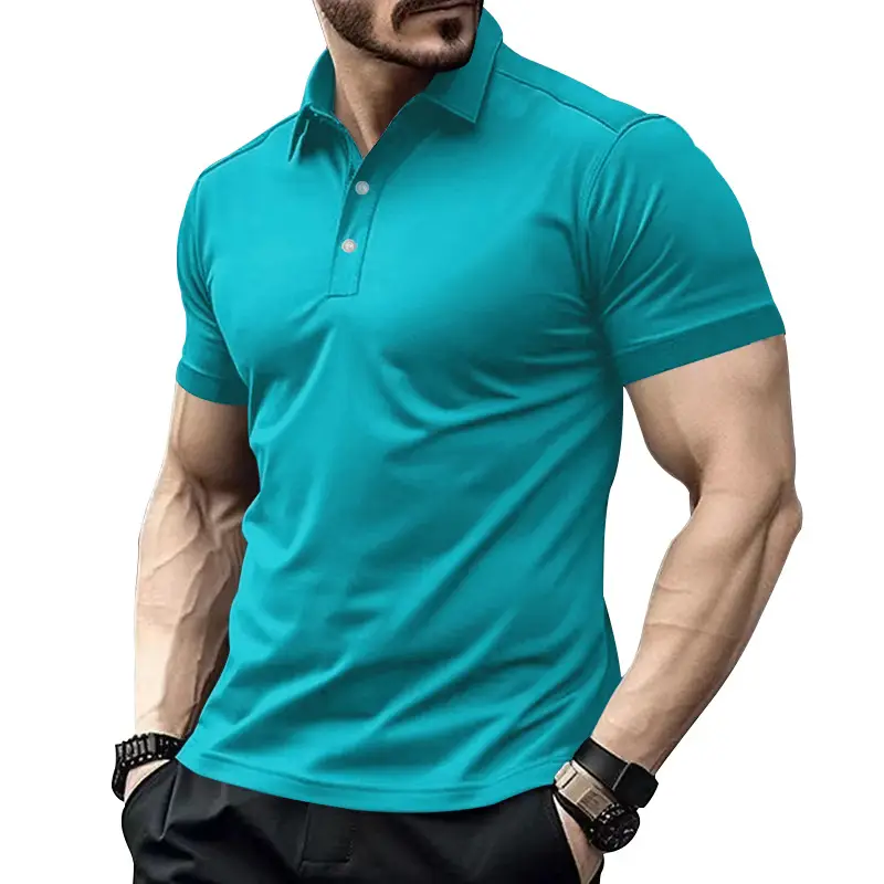 Men Red Polo Shirt Plus Size Casual Summer — feature 24