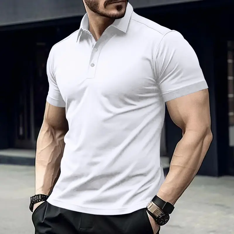 Men Red Polo Shirt Plus Size Casual Summer — feature 7