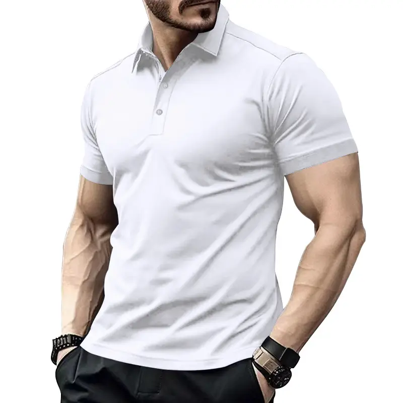 Men Red Polo Shirt Plus Size Casual Summer — feature 8