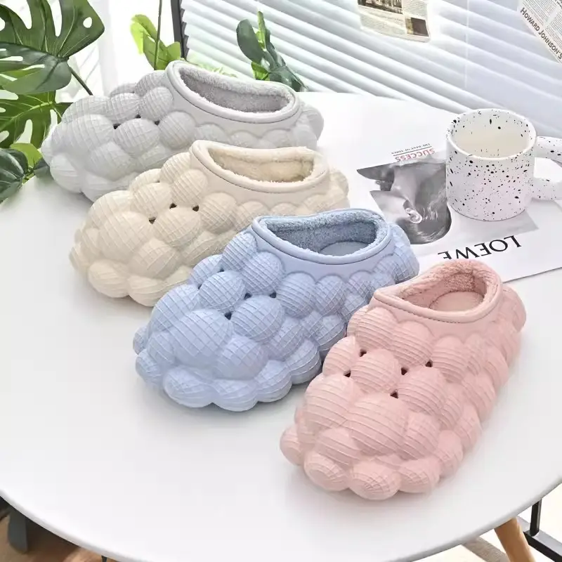 Pink Wooly Women Winter Slippers Non-Slip Warm Indoor - Image 8
