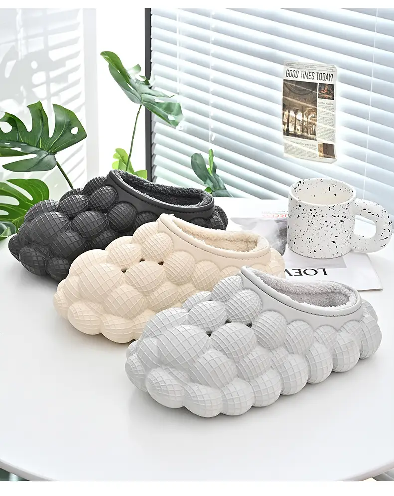 Pink Wooly Women Winter Slippers Non-Slip Warm Indoor — feature 3