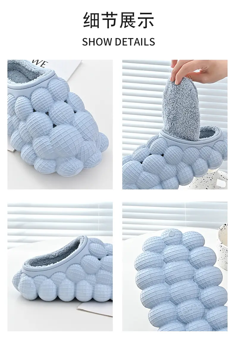 Pink Wooly Women Winter Slippers Non-Slip Warm Indoor — feature 7
