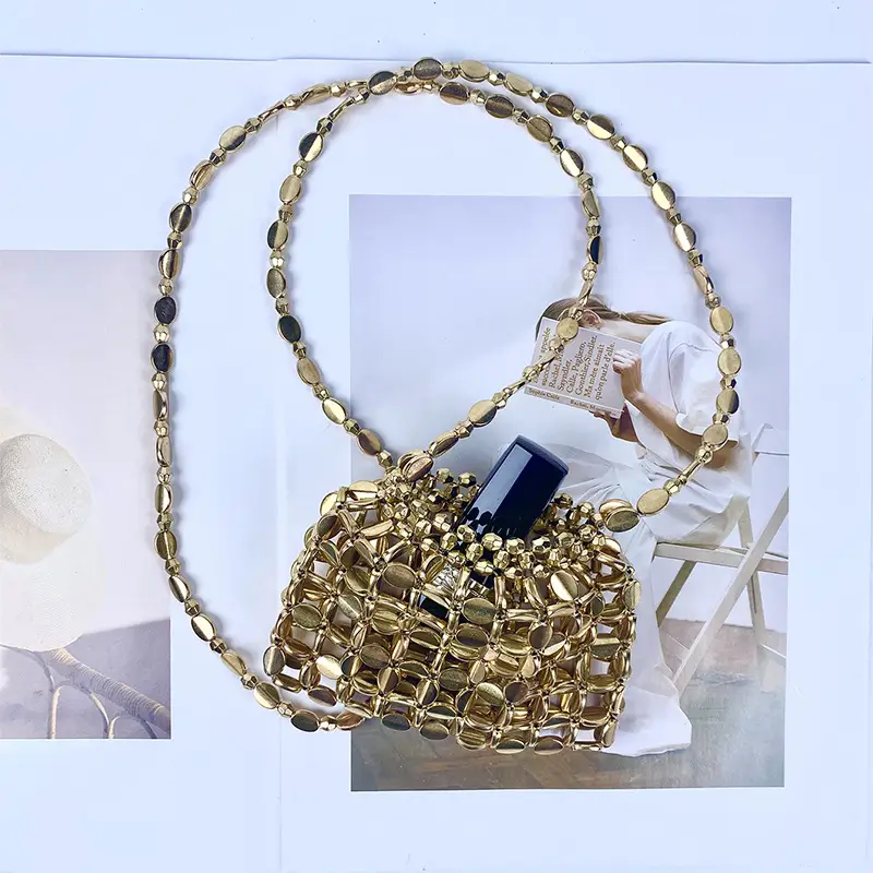 Shiny Sequin Handbag with Chain Strap — feature 18